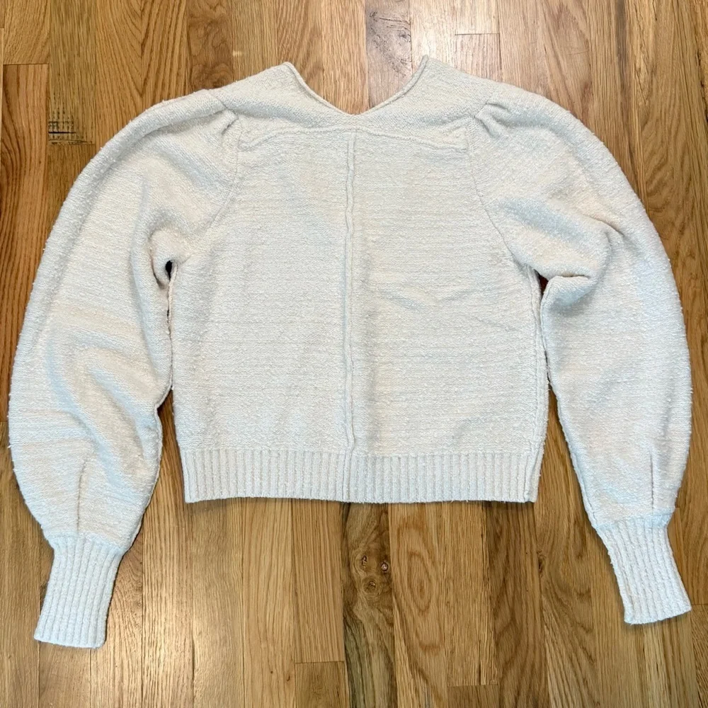 Free People Reverie Sweater Cream V-Neck Pullover Size S